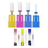 Kit 04 Brocas De Cerâmica + 3 Óleos Hidratantes De Cutículas