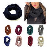 Kit 04 Cachecol Maxi Gola 2 Voltas Lã Tricot Moda Crochê
