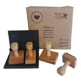 Kit 04 Carimbo Ate 5x5+almofada Para Sacos Kraft E Tags