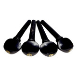 Kit 04 Cravelhas Violino 4/4 Ébano Olho Paris Ébano Indiano