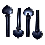 Kit 04 Cravelhas Violino 4/4 Heart Ébano All-black Índia