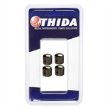 Kit 04 Knob De Metal Cosmo Black Com Trava P/ Guitarra Baixo