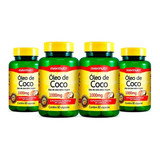Kit 04 Oleo De Coco Extra Virgem 60 Caps 1000mg Maxinutri Sabor Sem Sabor