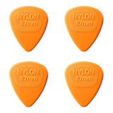 Kit 04 Palheta 67mm Violão Guitarra Nylon Laranja Dunlop