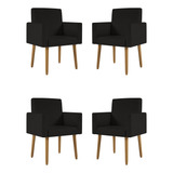 Kit 04 Poltronas Decorativa Recepção Oferta - Balaqui Decor