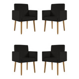 Kit 04 Poltronas Decorativas - Cadeira Escritório Recepção 