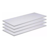Kit 04 Prateleiras Grossas Mdf 80x30 Branco Espessura 25mm.