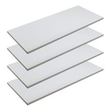 Kit 04 Prateleiras Nichos Mdf 40x25 Branco 15mm Decora Sala.