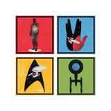 Kit 04 Quadros Placa Decorativa Star Trek Minimalista