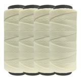 Kit 04 Rolos Cordone Natural Encerado 1mm 100g/165m