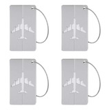 Kit 04 Tag Etiqueta De Mala E Mochila - Prata