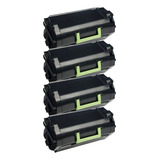 Kit 04 Toner Compatível 524x 52bx P/ Lexmark Ms811 Ms812 45k Tinta Preto