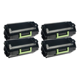 Kit 04 Toner Compatível 624h 62dbh00 P/ Impressora Lexmark Mx711 Mx811 Mx812 25.000 Cópias Tinta Preto