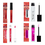 Kit 04 Unid Batom Gloss Aumenta Labios Vegano Max Love Cor Rosa