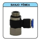 Kit 05 Conexão Pneumática Banjo Fêmea