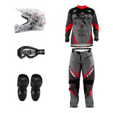 Kit 05 Intens Roupa Motocross Infantil Para Piloto Trilha