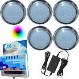 Kit 05 Luminaria Piscina Hiper Led 15w Inox 316 Rgb Rosca