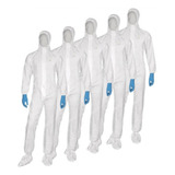 Kit 05 Macacão De Proteção Descartável C/ Capuz Impermeável