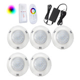 Kit 05 Refletor Led Piscina Hiper Led 15w Abs Rgb Rosca