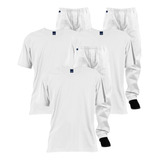 Kit 05 Uniforme Umbanda Calça Brim + Camiseta Malha Fria