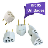 Kit 05un Adaptadores De Tomada 10a / 20a Bivolt T