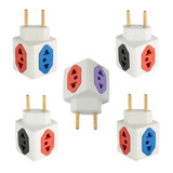 Kit 05un Adaptadores De Tomada Cubo 10a/20a 250v Universal 