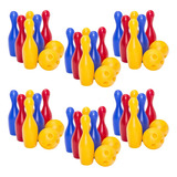 Kit 06 Jogo De Boliche Infantil 6 Pinos E 2 Bolas