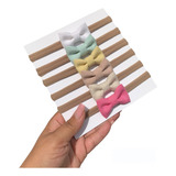 Kit 06 Laço De Cabelo Faixinha Bebê Na Meia Seda Rn 