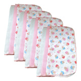 Kit 06 Paninho Toalha De Boca Babete 34cm X 40cm Menina