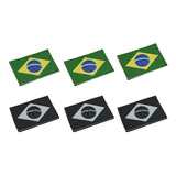 Kit 06 Patch Bandeira Do Brasil Emborrachada