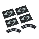Kit 06 Patch Emborrachada Pb - Bandeira Do Brasil / Tarjeta