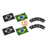 Kit 06 Patch Emborrachado / Bandeira Do Brasil + Tarjeta