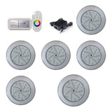 Kit 06 Super Led 11w Rgb + Central Com Fonte 12v P/ Piscina