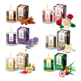 Kit 06 Velas Aromáticas Perfumadas Parafina