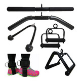 Kit 08 Barra Puxador Reto Curvo Triangulo Estribo Corda Alça