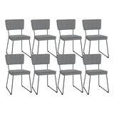 Kit 08 Cadeiras Para Sala De Jantar Allana Pied Poule