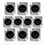 Kit 08 Conectores Xlr Macho De Painel - Wireconex