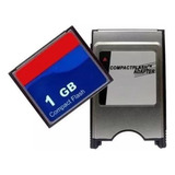 Kit 1 Adaptador Pcmcia Compact Flash Cf + 1 Cartão 1gb
