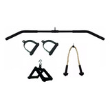Kit 1 Barra Puxador Costas 1 Triangulo 1 Par Estribo 1 Corda