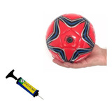 Kit 1 Bola De Futebol N°2 Couro Sintético + Bomba De Inflar