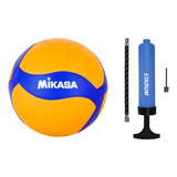 Kit 1 Bola De Vôlei Mikasa V370w E 1 Bomba Stadium