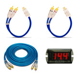 Kit 1 Cabo Rca 5 M + 2 Y Dupla Blindagem Cobre + Voltímetro 