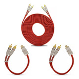 Kit 1 Cabo Rca 5 Metros 5m 5 M Blindado + 2 Y 1 F + 2 M 1 Fêmea + 2 Machos Dupla Blindagem Conector Banhado A Ouro Prime
