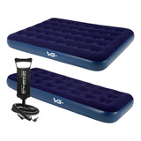 Kit 1 Colchão Inflável Casal E Solteiro Bomba Manual Vg Plus