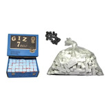 Kit 1 Kg Giz Branco + 144 Azul + 20 Ponta Taco Sinuca Bilhar
