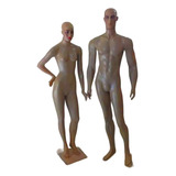 Kit 1 Manequins Bombado Masculino+1feminina Pose Bege + Base
