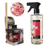 Kit 1 Perfume Tecidos + 1 Difusor Ambiente Aroma Cerejeira