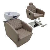 Kit 1 Poltrona Bqi + 1 Lavatório Elegance Cuba Em Porcelana 