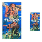 Kit 1 Toalha De Banho Moana Az + 1 Toalha De Rosto 