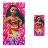 Kit 1 Toalha De Banho Moana R + 1 Toalha Rosto 